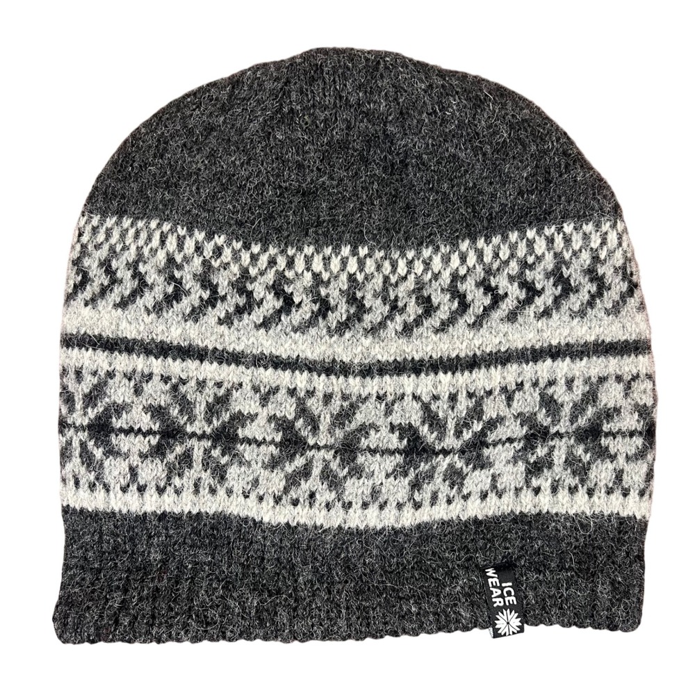 Icewear Iceland Wool Blend Thinsulate Lined Nordic Beanie Hat Grey One Size
